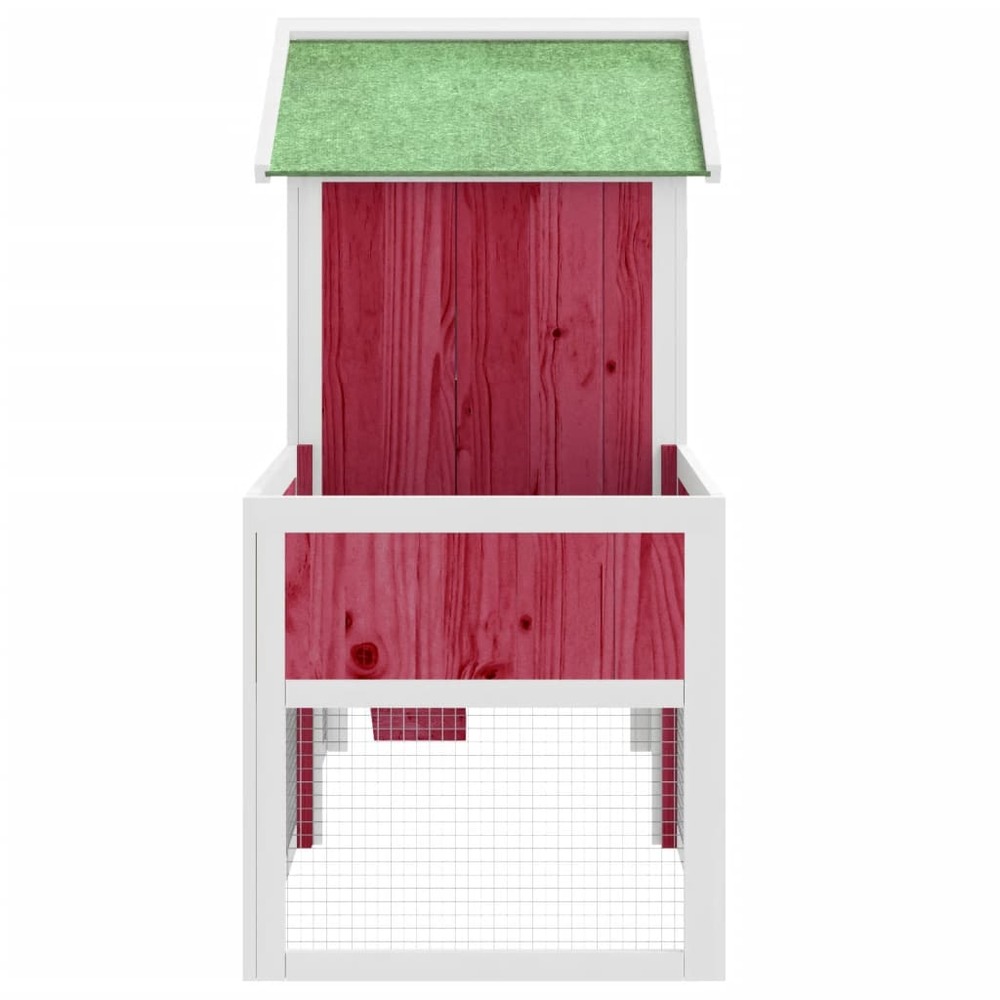 Clapier rouge 170x63x113 cm bois de pin massif