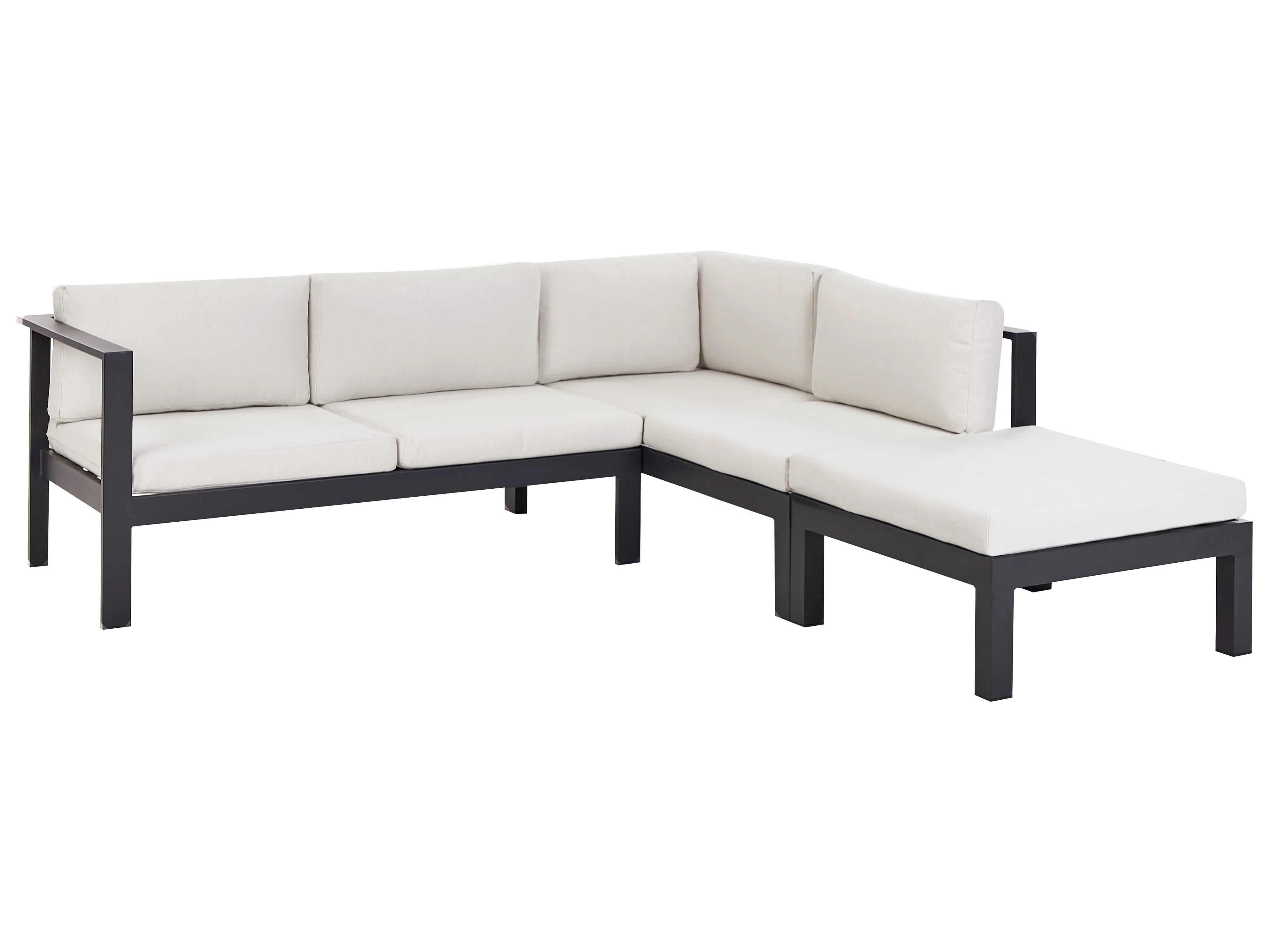 Tuin hoekloungeset met tafel 5-zits MESSINA linkszijdig Metaal Gebroken wit