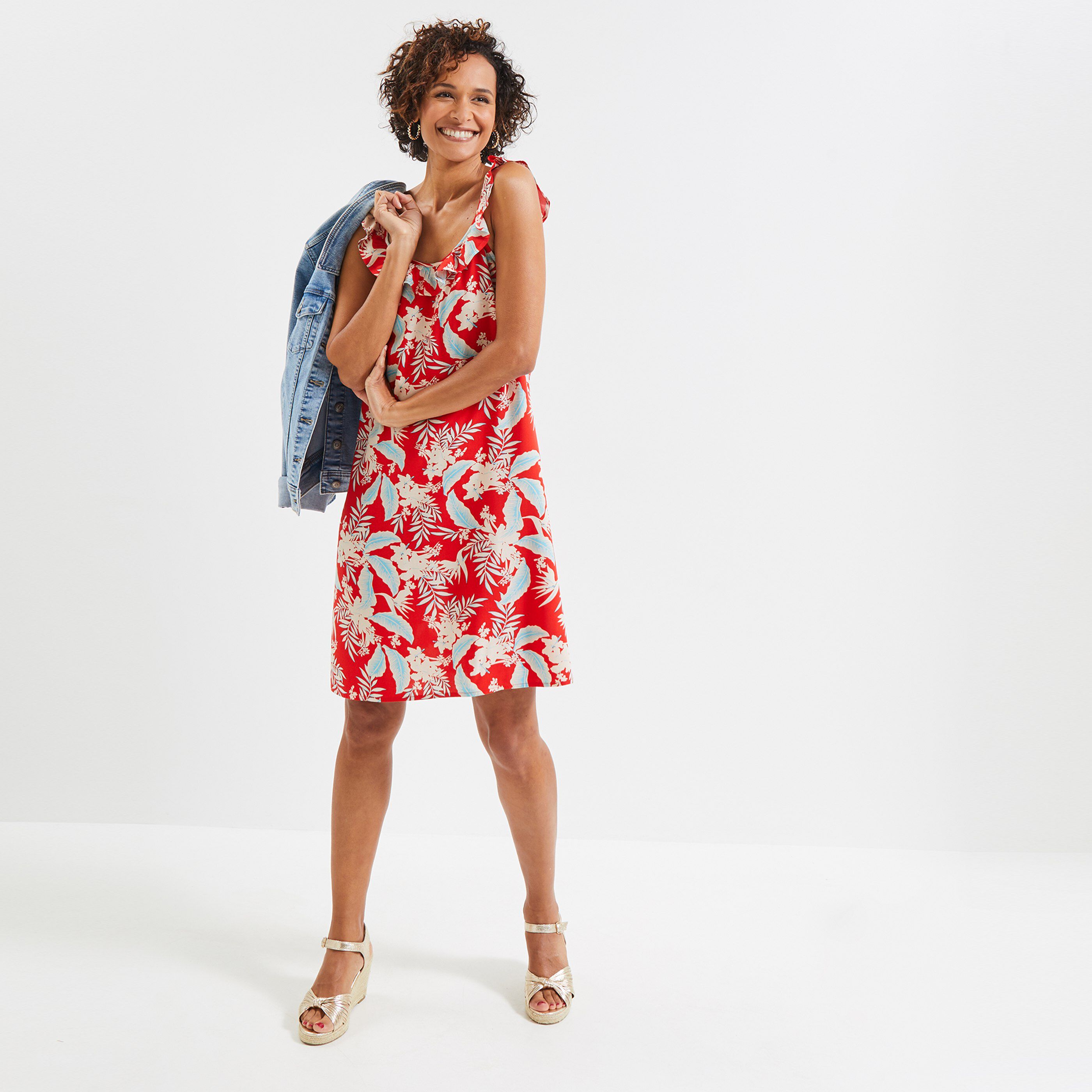 Robe imprimée femme - ROUGE