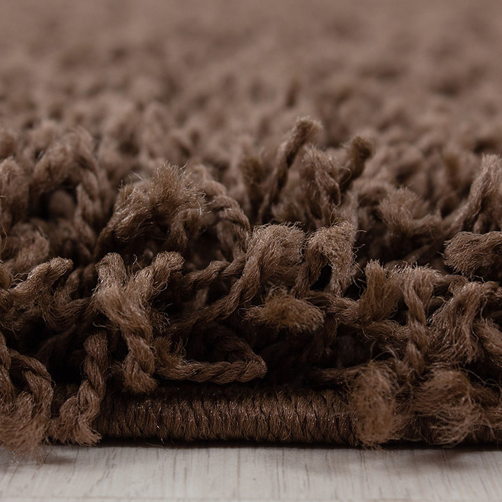 Rond hoogpolig vloerkleed - Sade Bruin | Tijdloos