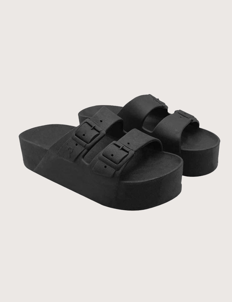 CACATOES SANDALES COMPENSÉES FEMME CAIPIRINHA NOIRES