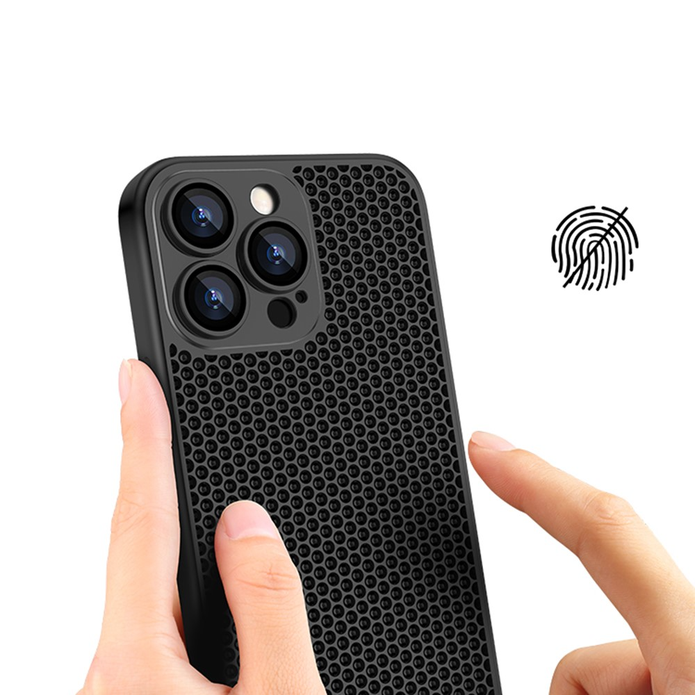 iPhone 14 Pro Hybrid Hardcase Hülle im Waben Design mit Kameraschutz - Violett