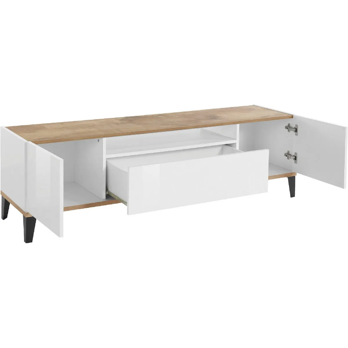 Alter Meuble TV - 160 cm - Blanc brillant