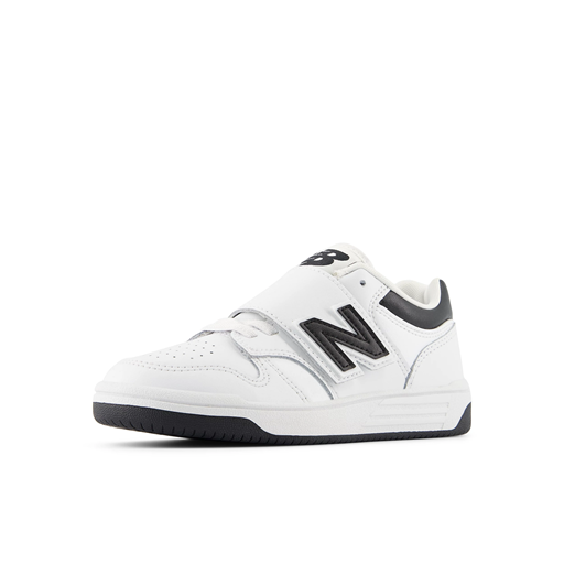 New Balance Little Kids' 480 Sneakers, White/Black, 32