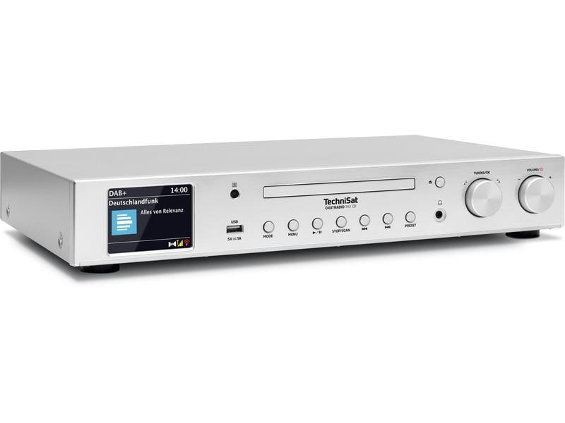 Technisat Radio-Tuner DigitRadio 143 CD V3 Silber HiFi-Komponente für DAB Empfang mit Streaming-Funktionen und CD-Player