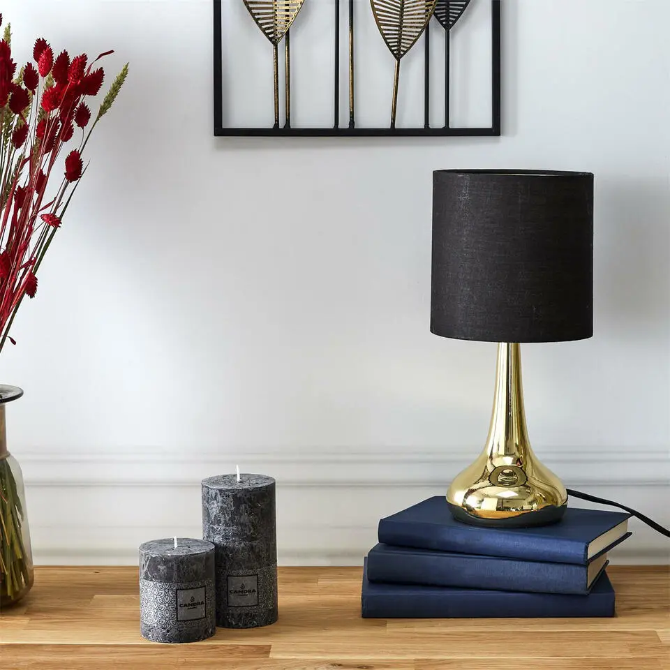 Home deco factory LED Tafellamp Elegance - goud - D15 x H33 cm