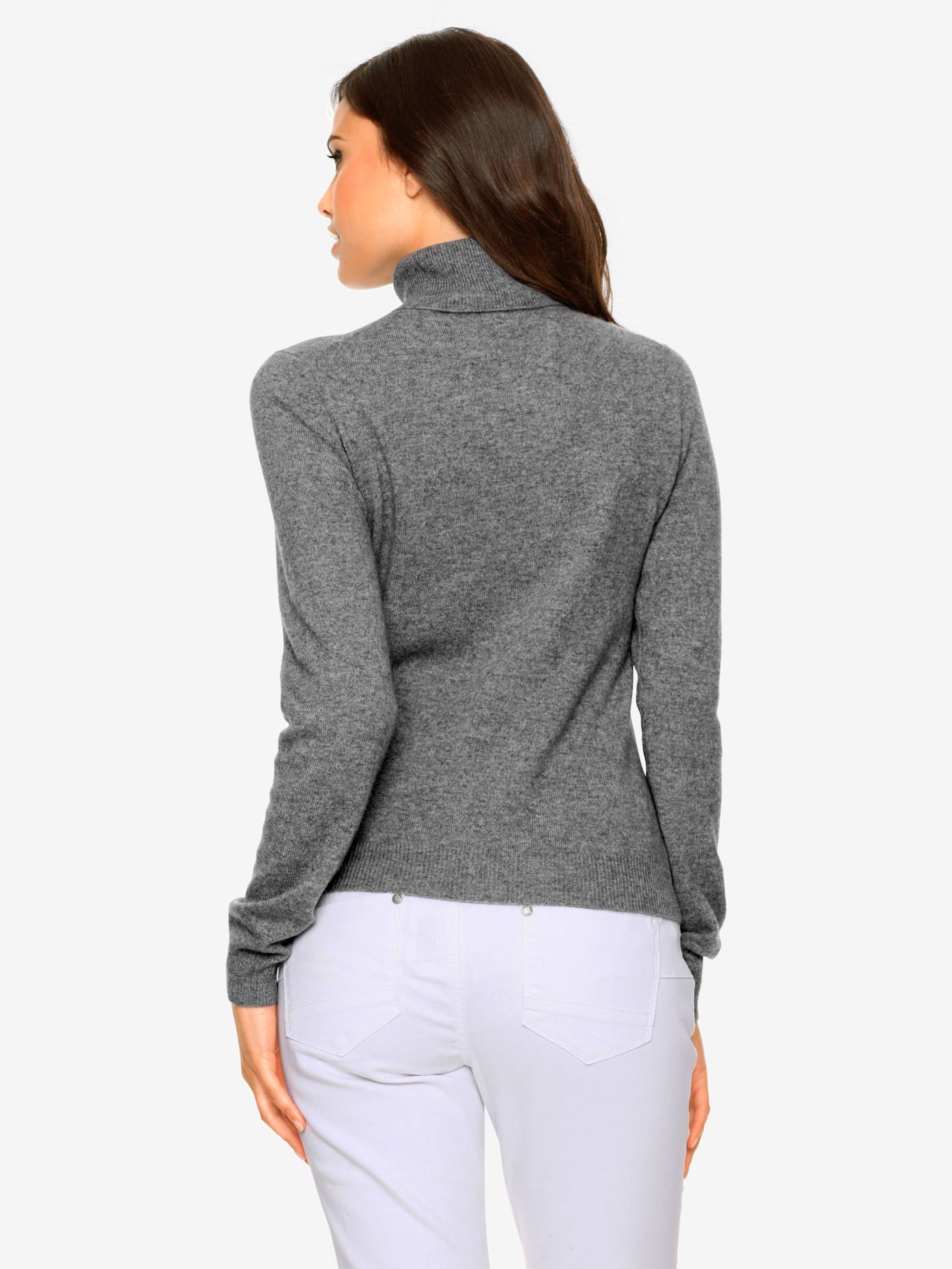 Pull à col roulé superbe basique en pur cachemire