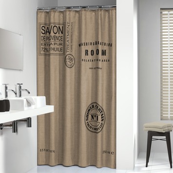 Sealskin Douchegordijn Savon de Provence Bruin Textiel 180x200 cm