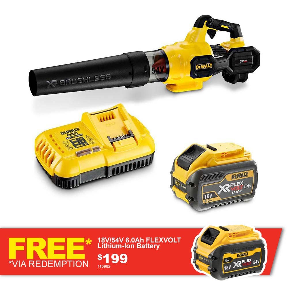 Soprador axial DEWALT 54V XR FLEXVOLT com 1 bateria de 9,0Ah (DCMBA572X1-XE)