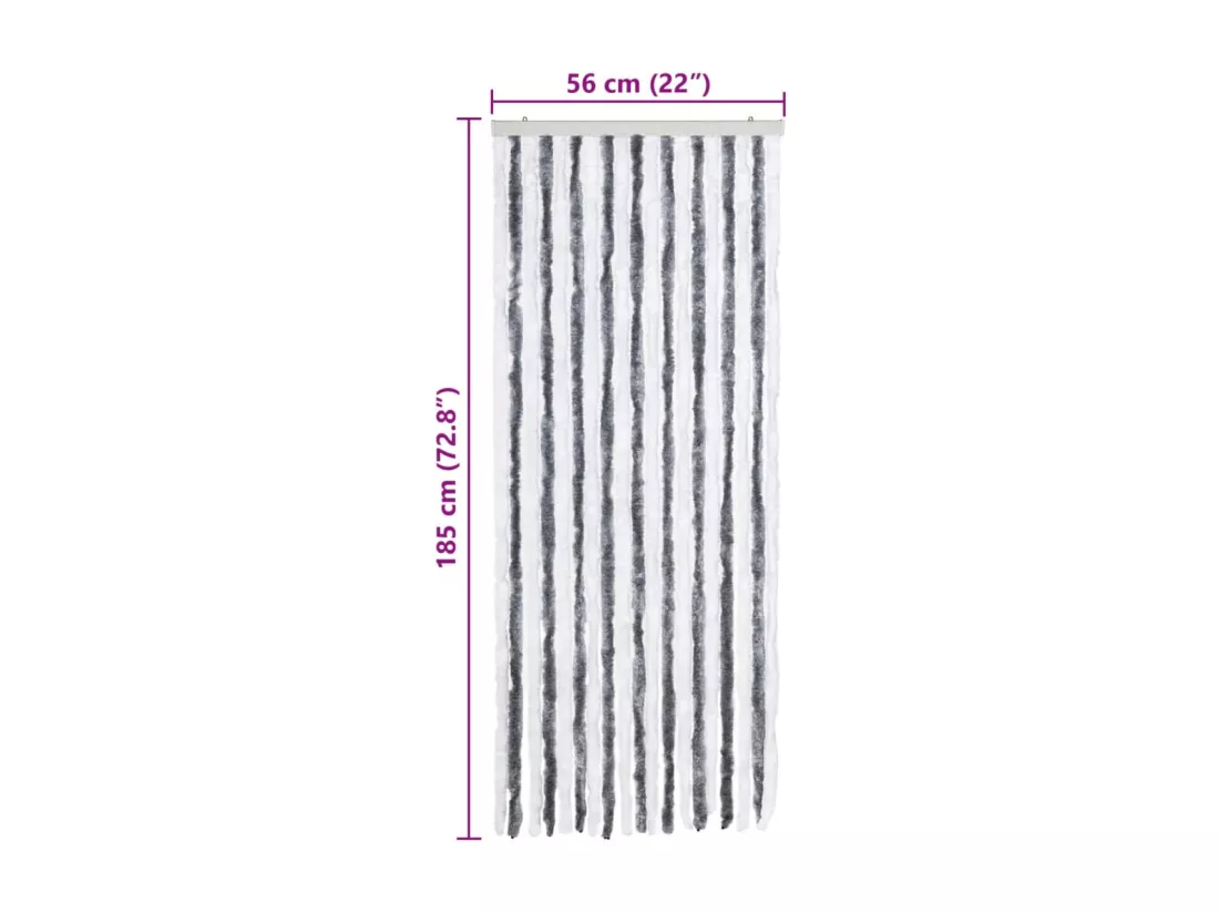 Moustiquaire Gris et blanc 56 x 185 cm Chenille