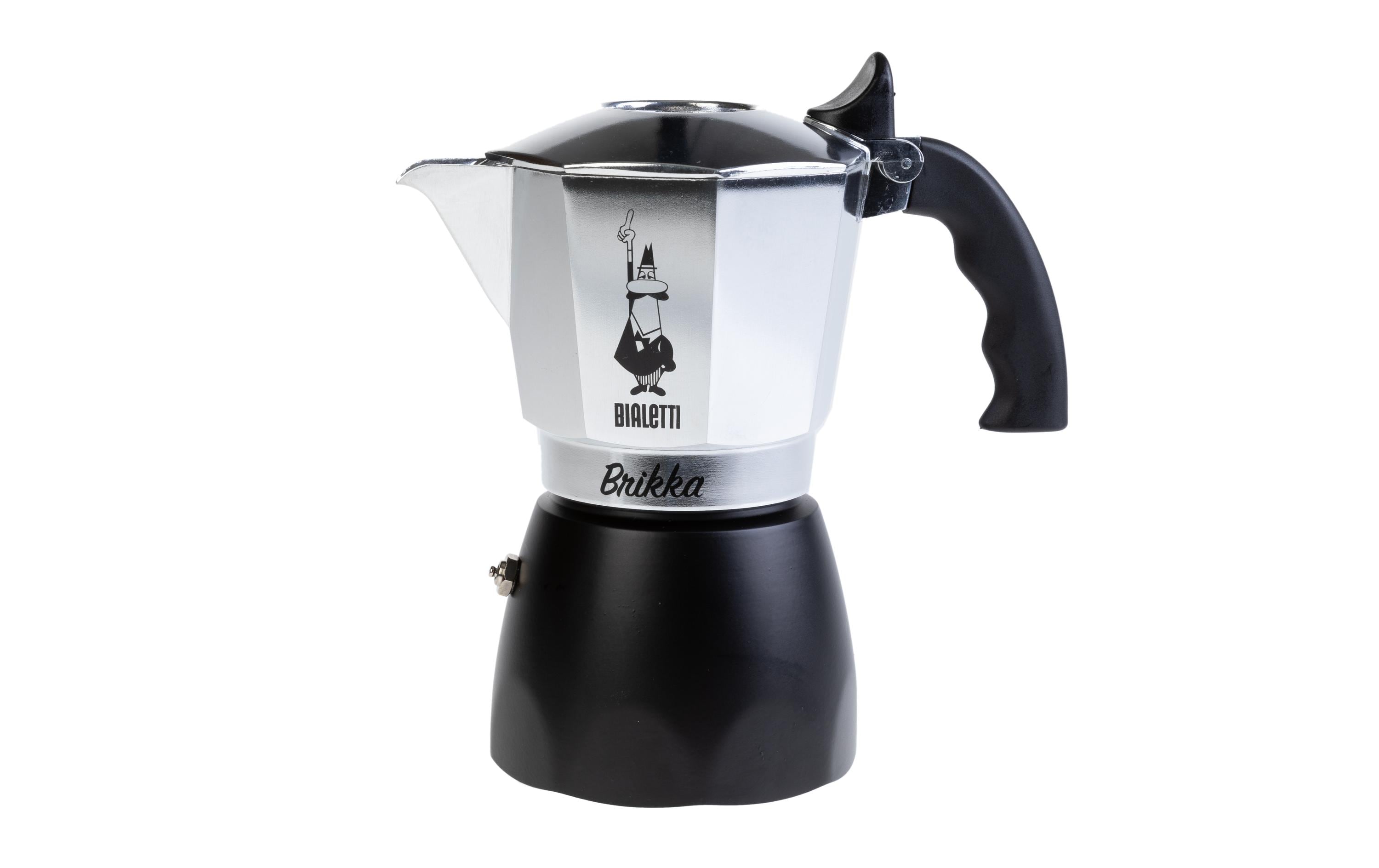 Espressokocher Brikka 4 Tassen, SilberItalienische Espressokanne – ein Design-Klassiker