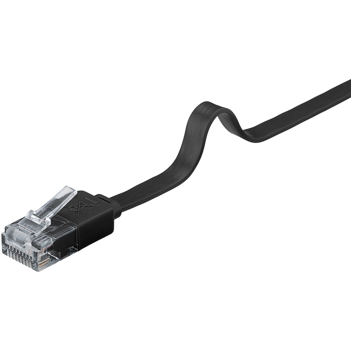 Goobay CAT 6 flat patch-kabel, U/UTP, svart