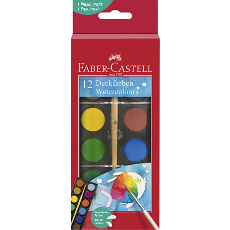 Faber-Castell akvarelfarver 12 farvebrikker