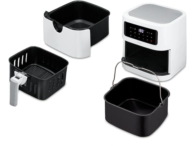 Medion Heissluft-Fritteuse MD 11740 5.2 l, Weiss Fritteuse mit hochwertiger Corflon-Ultra-Antihaftbeschichtung