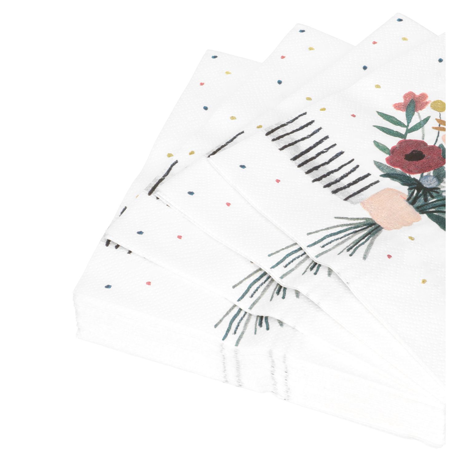 Servetten, papier, bosje bloemen, 33 x 33 cm, 20 stuks