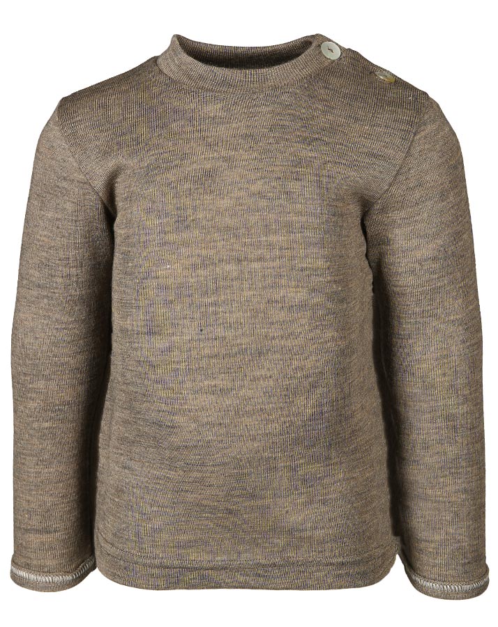 Langarmshirt mit Stehkragen NATUR in walnuss