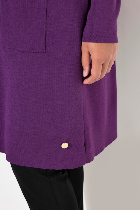 Strickjacke, lange, offene Form, weicher Feinstrick