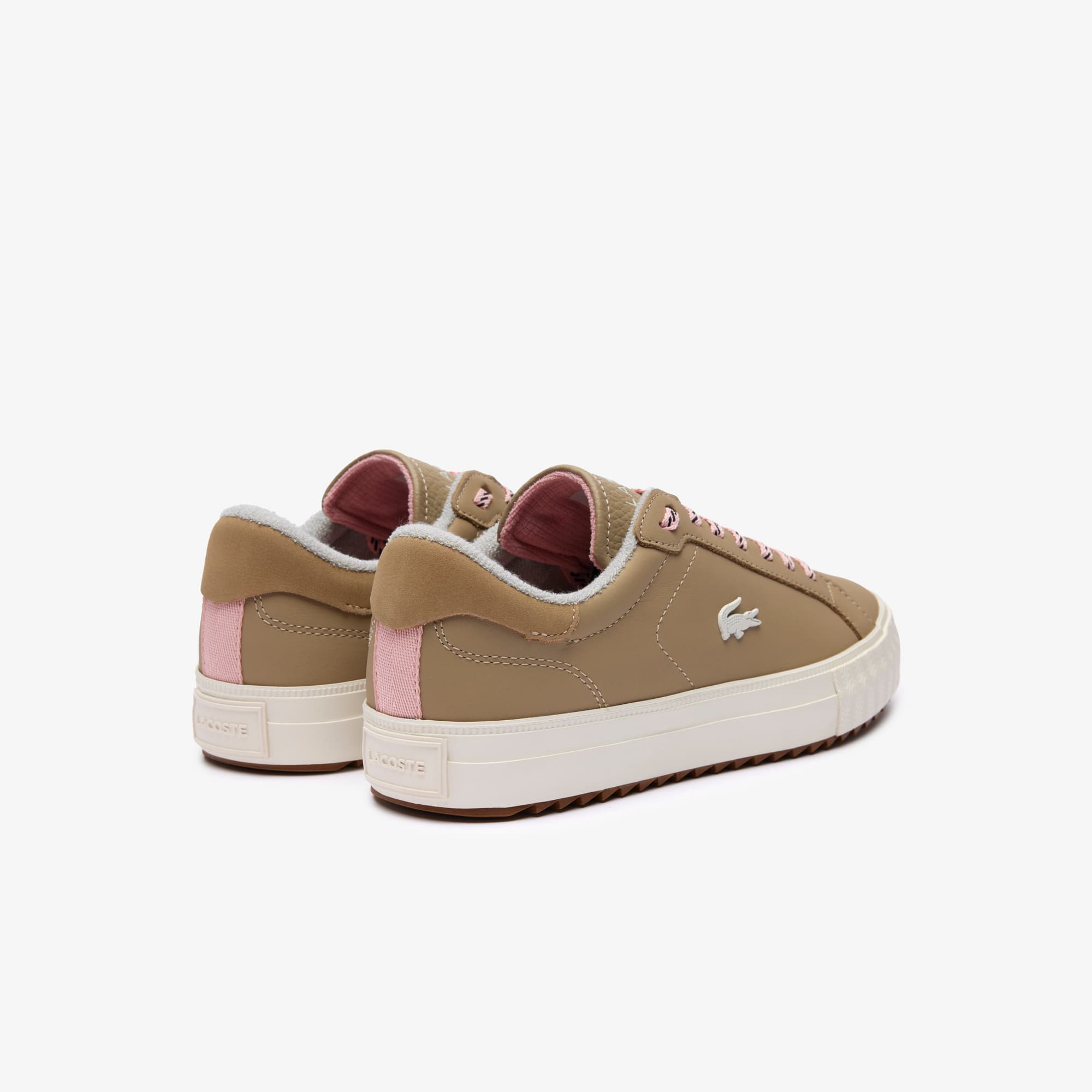 Sneakers Outdoor Powercourt Winter femme en cuir Outdoor - Beige - Lacoste - Femme