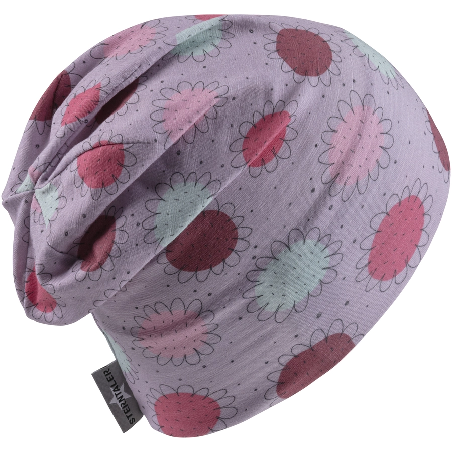 Sterntaler Slouch-Beanie Blumen flieder