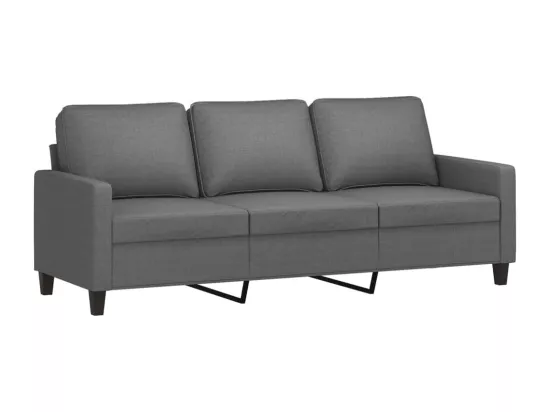 Ensemble de canapés 3 pièces avec coussins Gris foncé Tissu