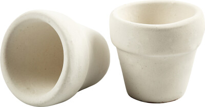 Urtepotteskjulere - Terracotta - Hvid - H 4,6 CM - Ø 5,2 CM - 6 Stk