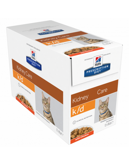 Hill's Prescription Diet K\/D Kidney Care Maaltijdzakjes - Kattenvoer - Kip 12x85 g