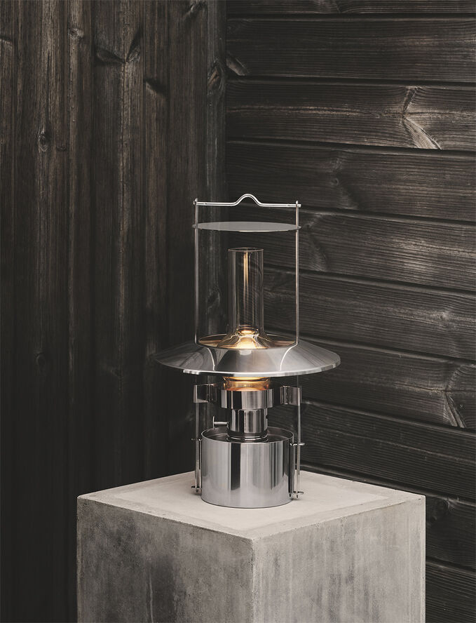 Stelton EM portable LED skibslampe H 43 cm steel