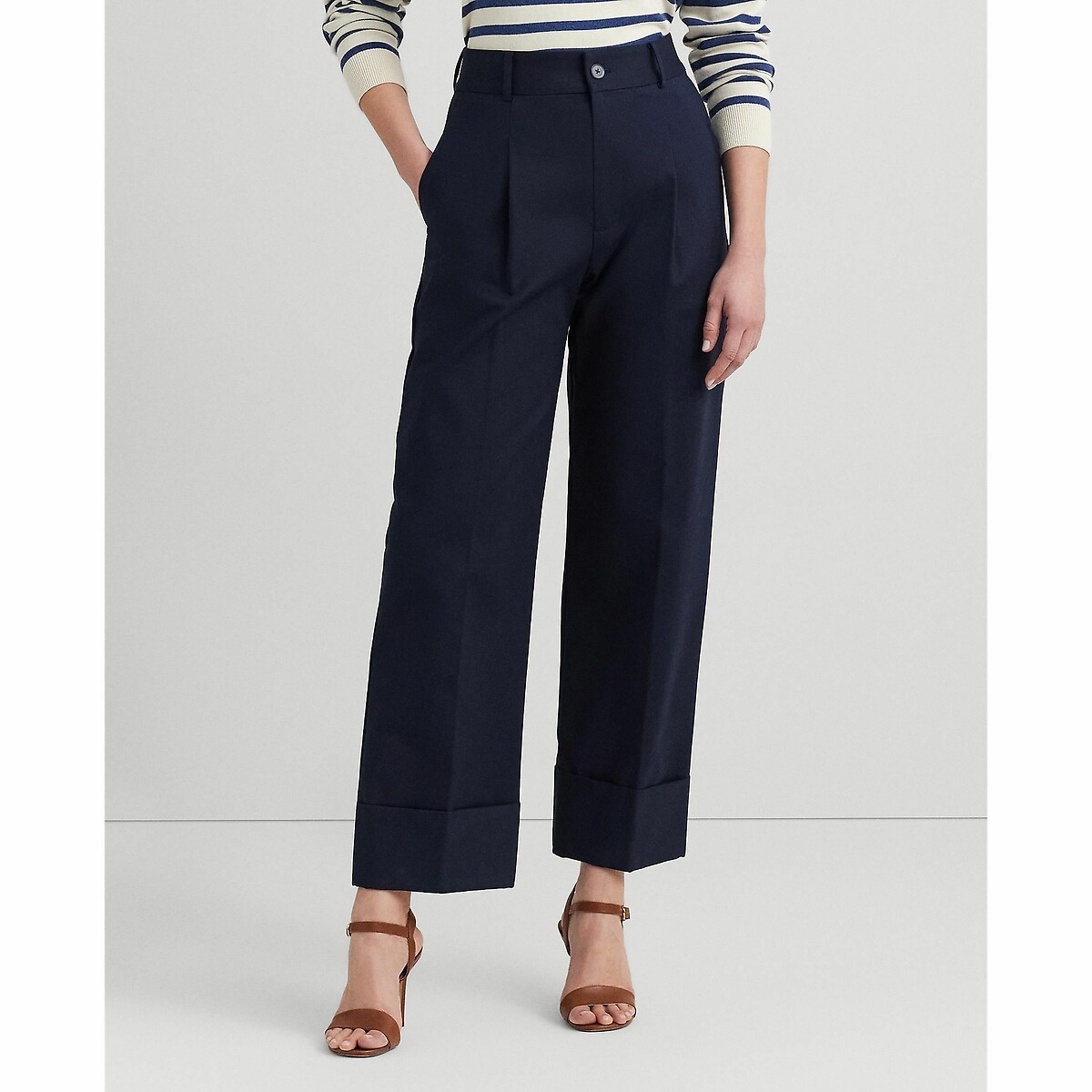 LAUREN RALPH LAUREN<br>Calças de pernas largas até o tornozelo