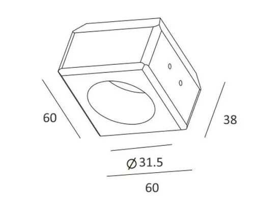 Collerette Downlight Intégration Plâtre/Placo LED 3W Coupe 63x63 mm UGR17 2700K Blanc chaud
