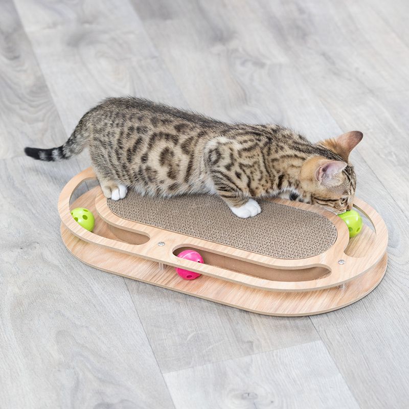 Plateau griffoir Trixie avec cadre en bois, oval