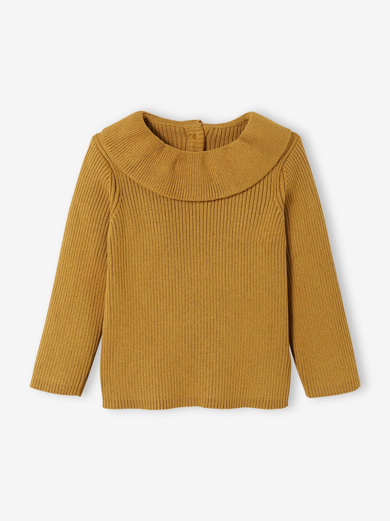 Suéter de bebê com babados, branco-creme