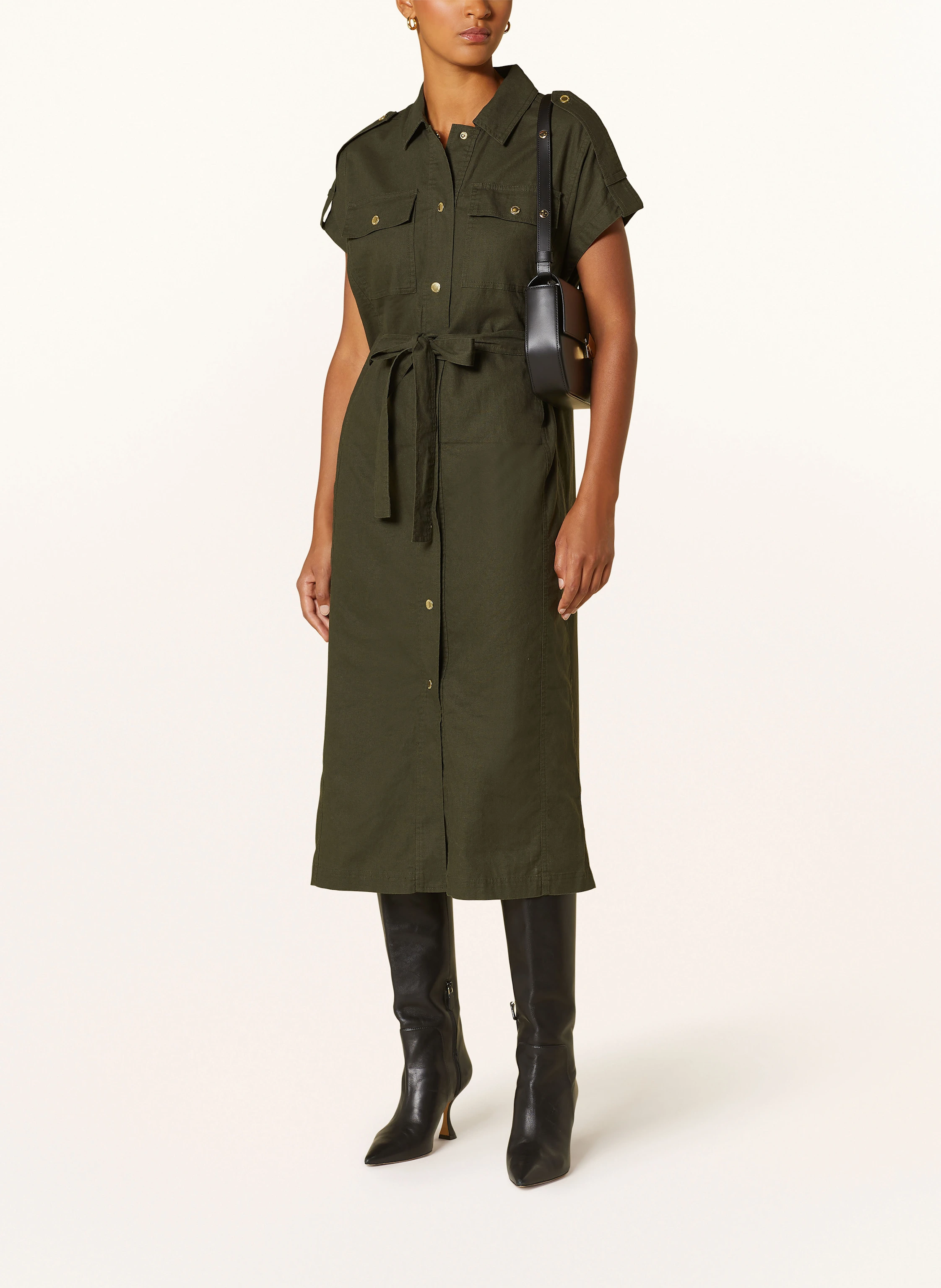 BARBOUR INTERNATIONAL Hemdblusenkleid HARLOW mit Leinen