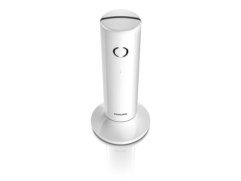 Philips Schnurlostelefon M4501W Weiss Linea, schnurloses Design-Telefon – Eine Verbindung von klaren Linien