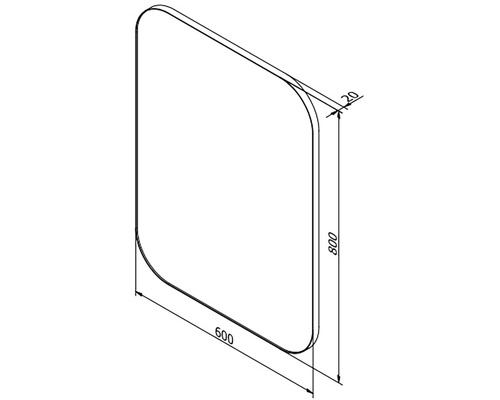 Badkamerspiegel Cordia TENDER LINE 60 x 80 cm zwart