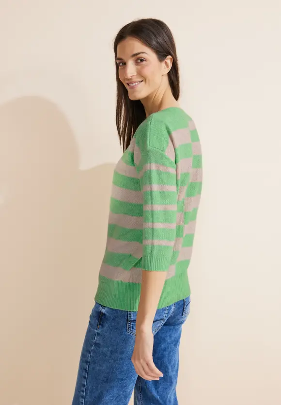 Pullover mit Streifenprint - light spring green mel.