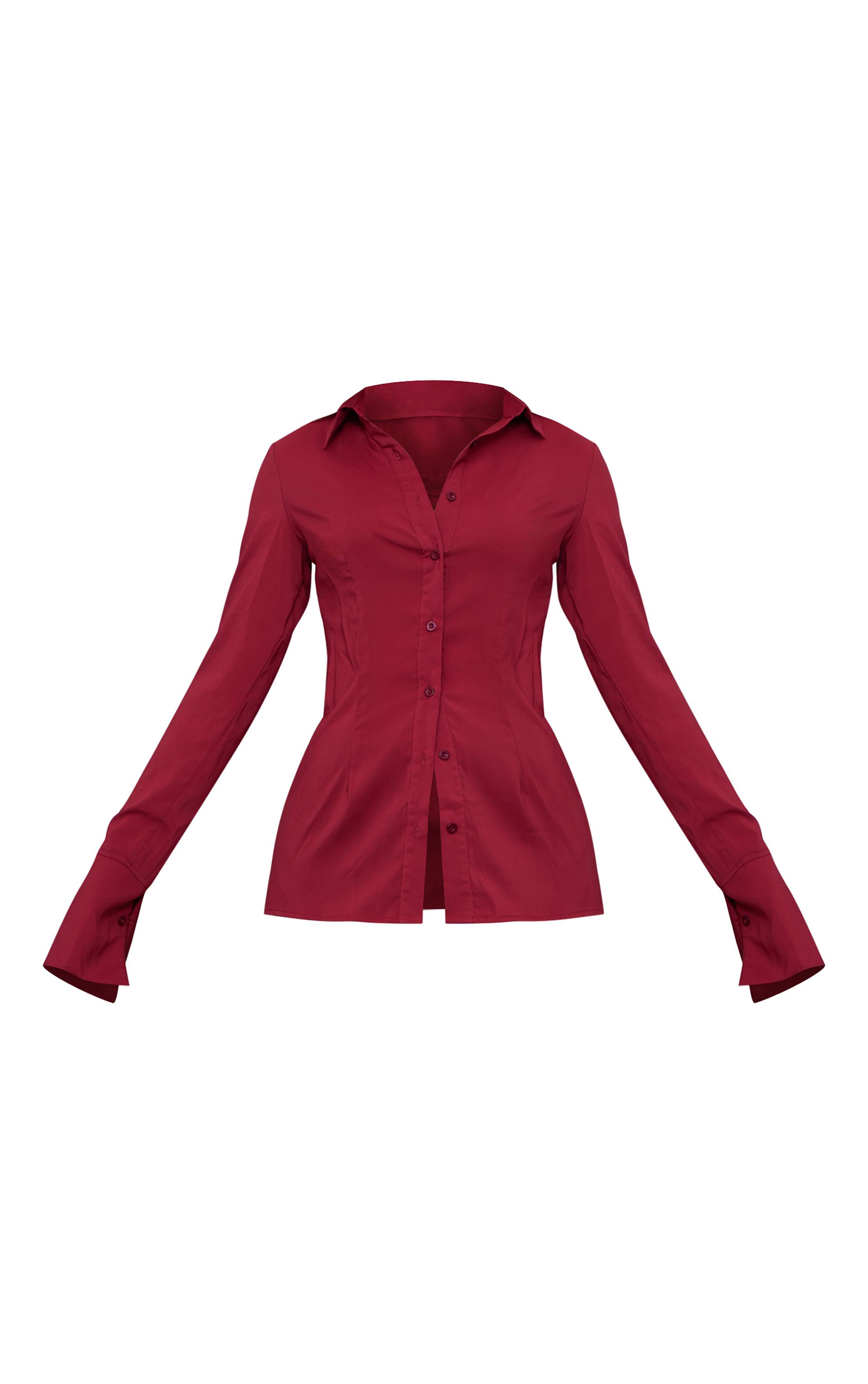 Rouge Marron Chemise Ajustée En Mousseline