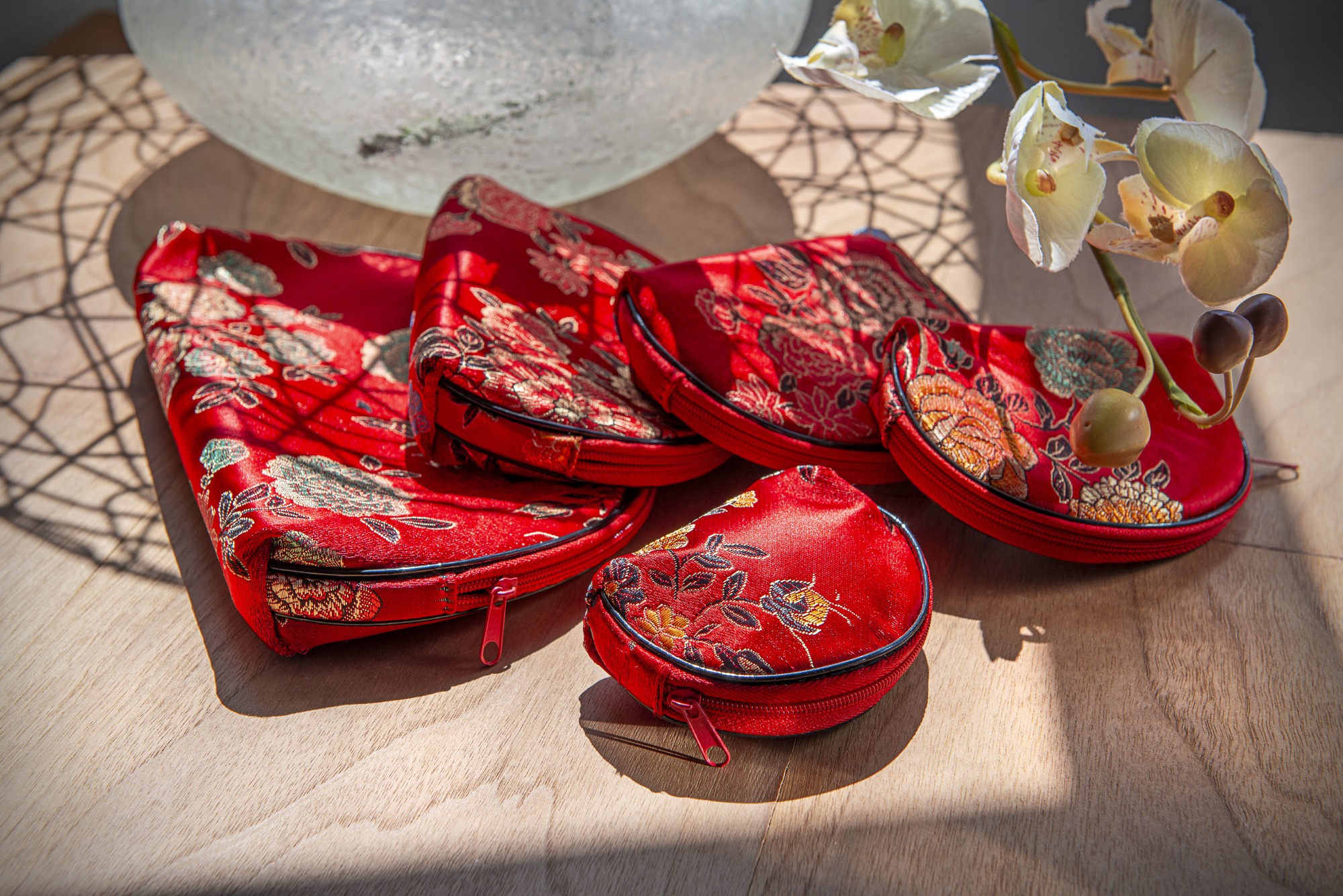 Etui 5er Set, rot, gold günstig bestellen