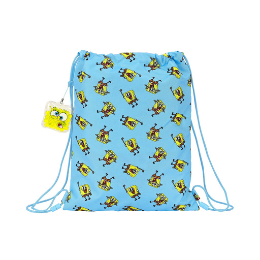 Saco de dormir Safta SpongeBob Positive Vibes Junior, plano, 260x340 mm, azul claro/amarelo