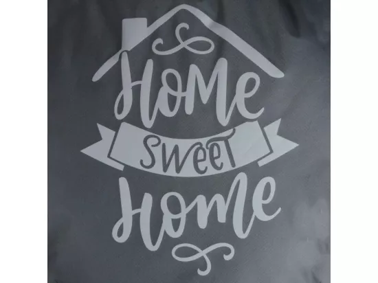 Coussin rond pour animaux imprimé Home Sweet Home - Gris - D 60 cm