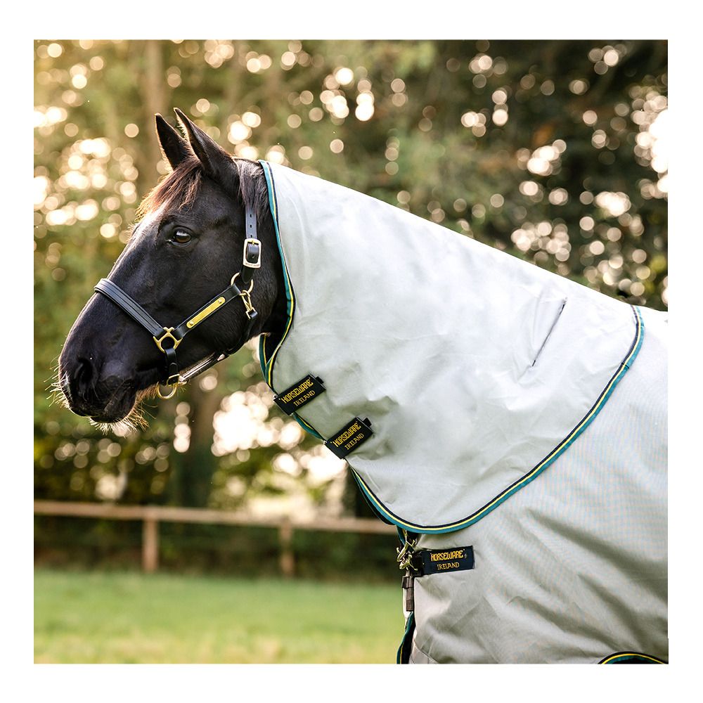 Horseware RAMBO DUO BUNDLE 100G + LINER 100G ET 300G -  Couverture de paddock + couvre-cou grey/teal/gold/navy