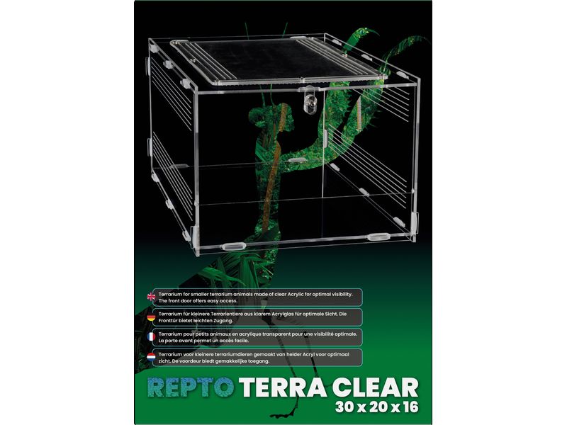 Repto Terrarium Plexi, 30 x 20 x 16 cm Terrarium für kleinere Terrarientiere