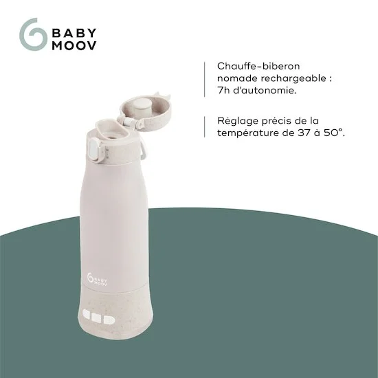 Chauffe-biberon nomade MOOV & FEED   Beige        de               Babymoov