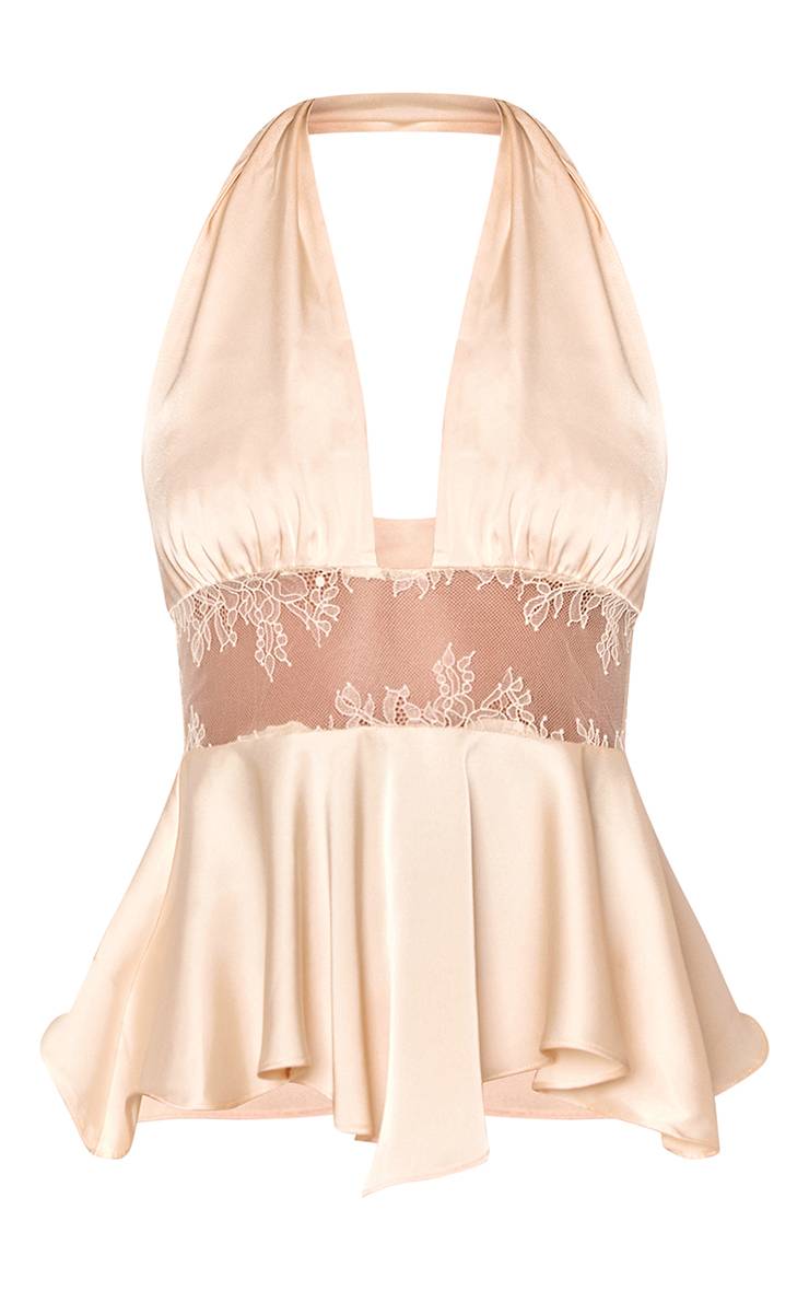 Citron Top Cache-cœur Dos-nu En Satin Et Dentelle