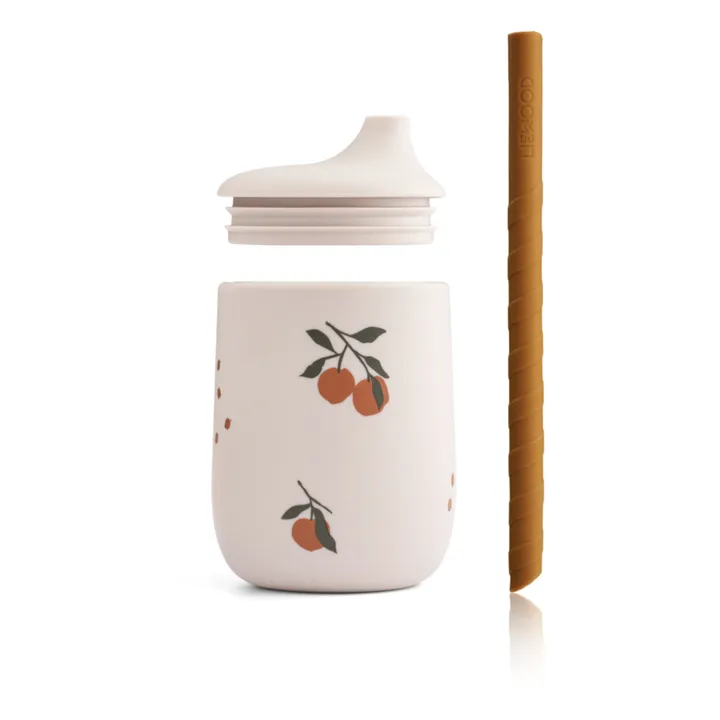 Liewood Gobelet avec paille Ellis en silicone | Peach/Sandy