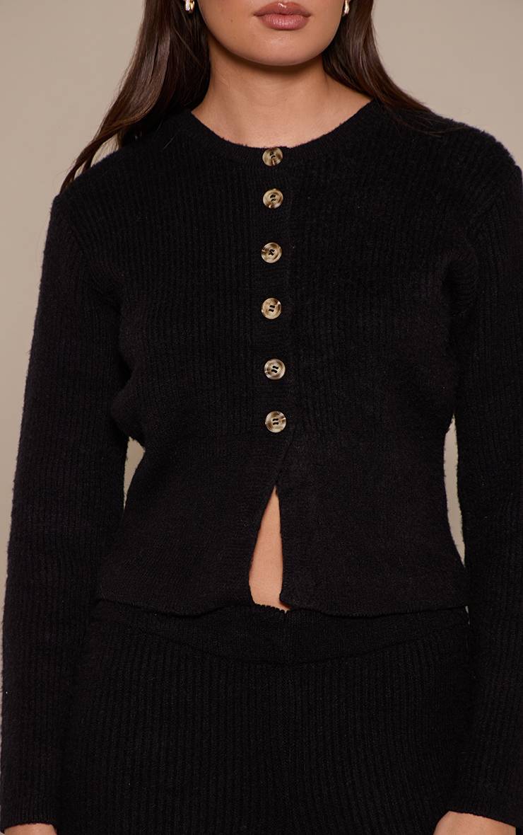 Noir Cardigan À Taille Cintrée