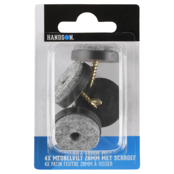 HANDSON meubelglijder viltglijder met schroef bruin Ø28 mm 4 stuks