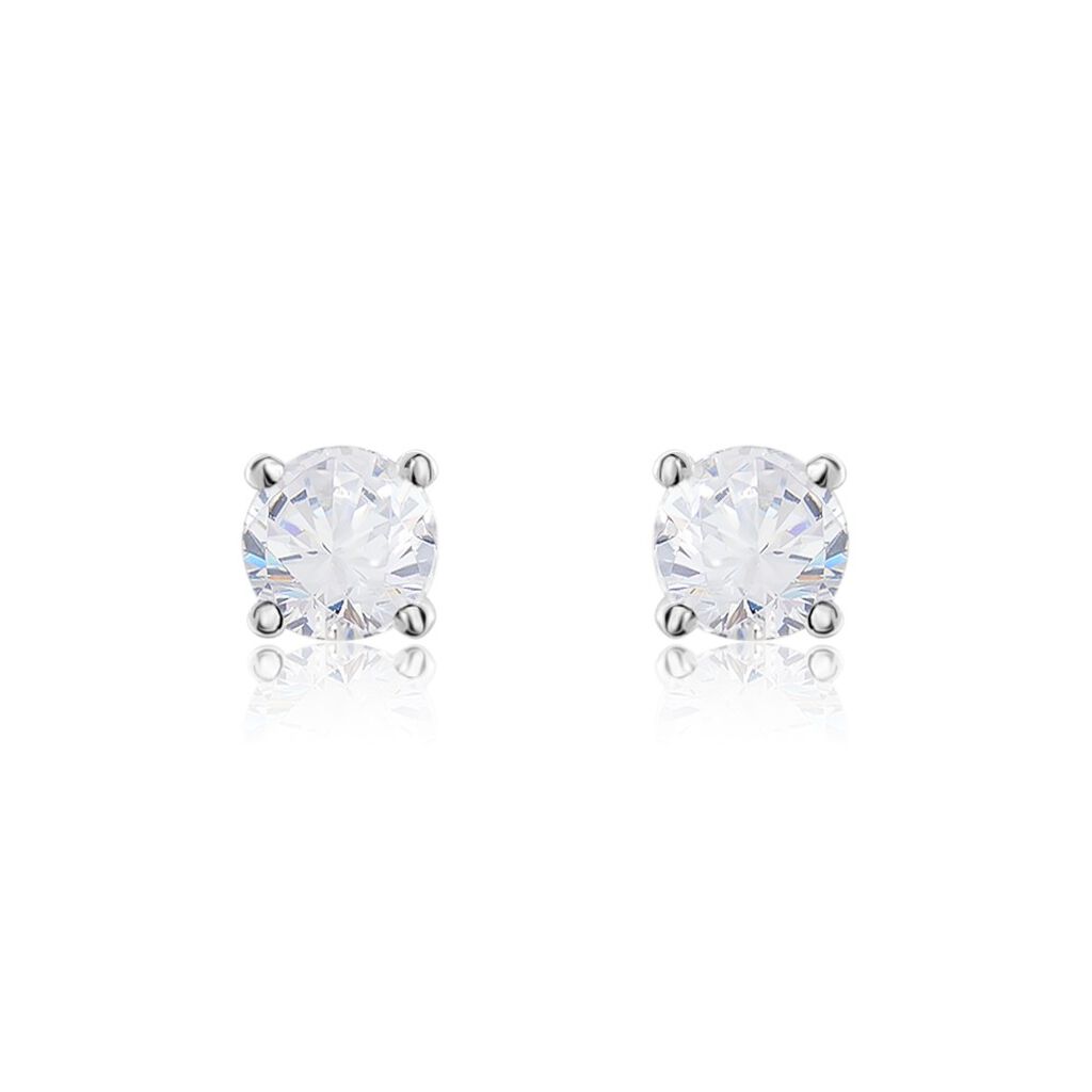 Boucles D'oreilles Puces Victoria Or Blanc Diamant