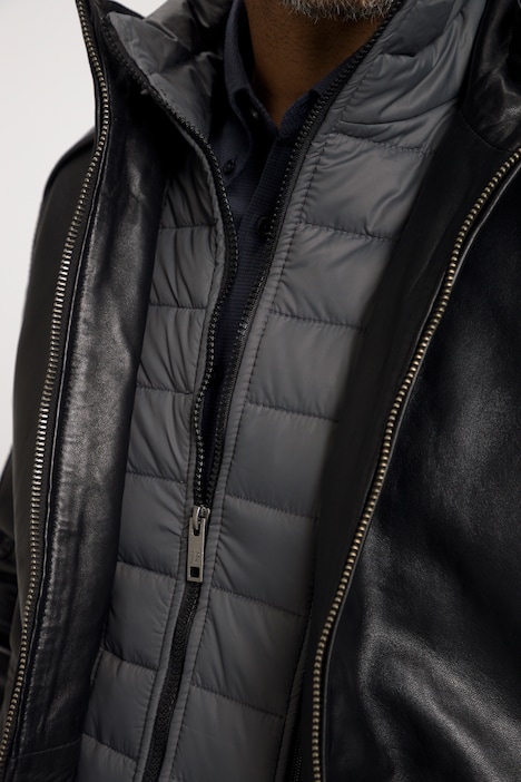 Lederjacke, Leder, Lammnappa, Stepp-Einsatz herausnehmbar, Zipper