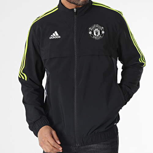 Veste Zippée A Bandes Manchester United FC HE6680 Noir