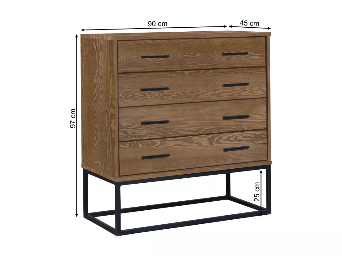 Coffre de loft en bois Sydney I, couleur marron
